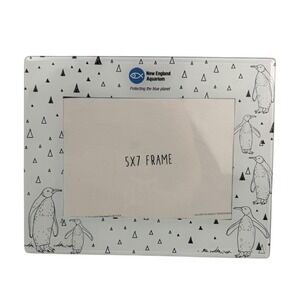 Vintage New England Aquarium Picture Frame Penguin Decor‎ 5x7 Photo Display A72Q
